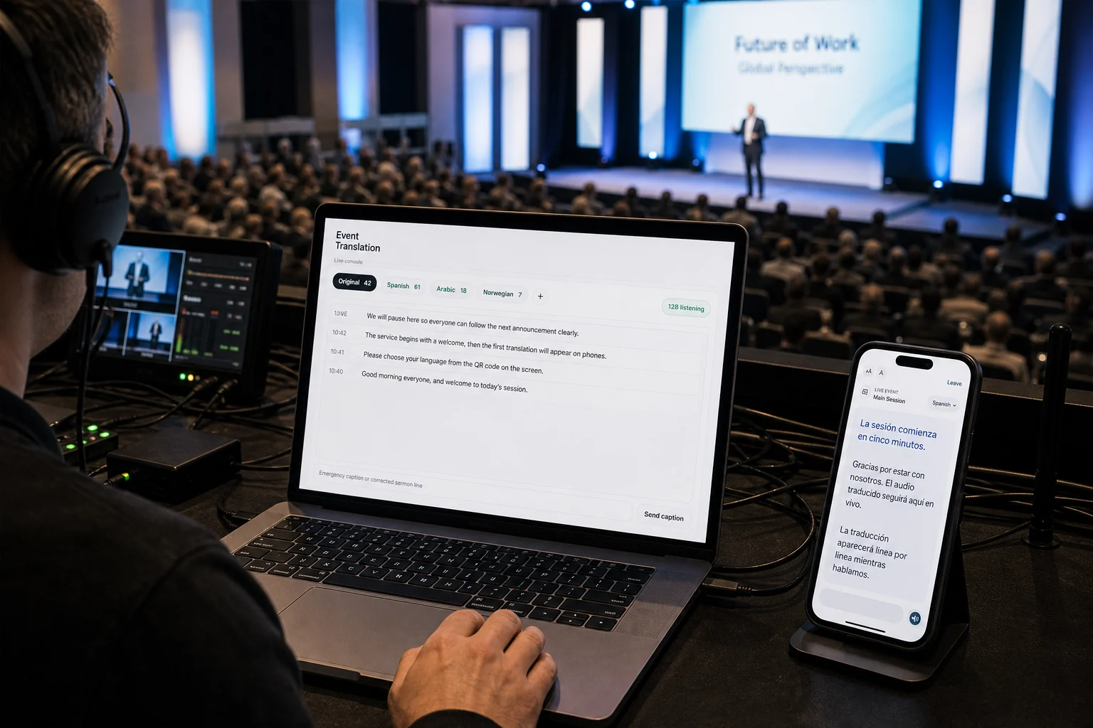 The Koine booth at a conference.